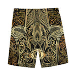 Gold Hamsa Hand Print Men's Sports Shorts
