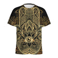 Gold Hamsa Hand Print Men's Athletic T-Shirt