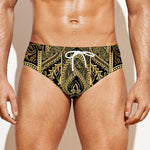Gold Hamsa Hand Print Men's Swim Briefs