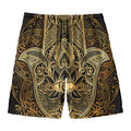 Gold Hamsa Hand Print Men's Swim Trunks
