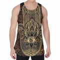 Gold Hamsa Hand Print Men's Velvet Tank Top
