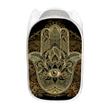 Gold Hamsa Hand Print Mesh Laundry Hamper