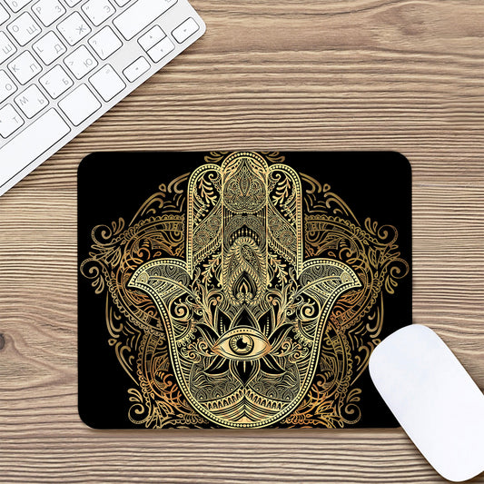 Gold Hamsa Hand Print Mouse Pad