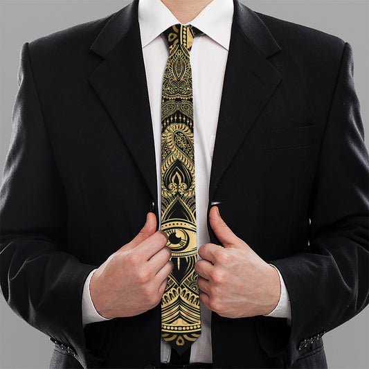 Gold Hamsa Hand Print Necktie