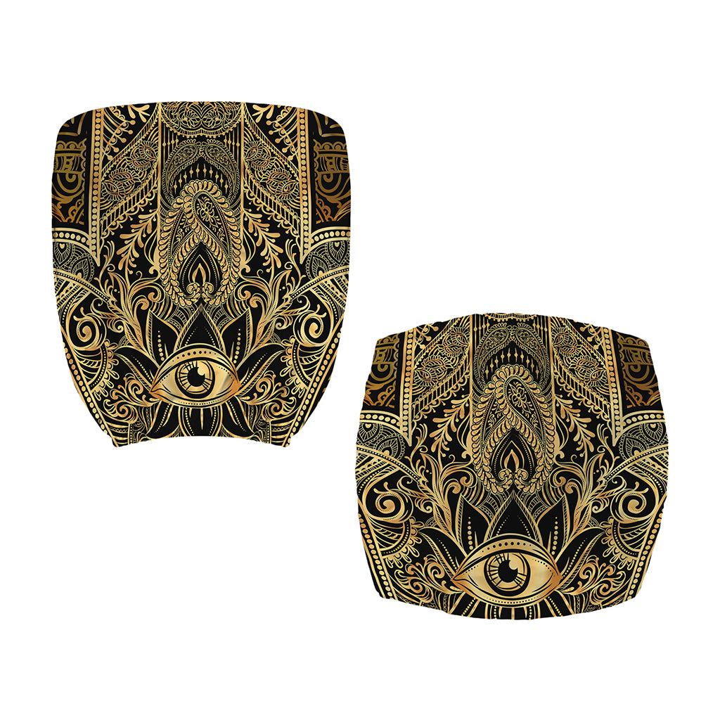 Gold Hamsa Hand Print Office Chair Cover