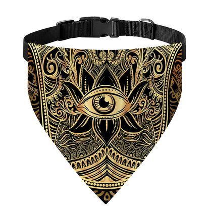 Gold Hamsa Hand Print Over The Collar Dog Bandana