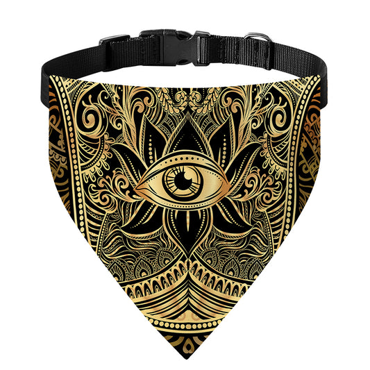 Gold Hamsa Hand Print Over The Collar Dog Bandana