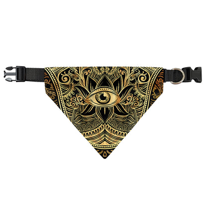 Gold Hamsa Hand Print Over The Collar Dog Bandana