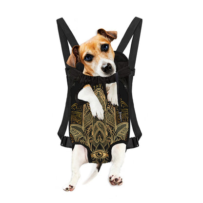 Gold Hamsa Hand Print Pet Carrier Backpack