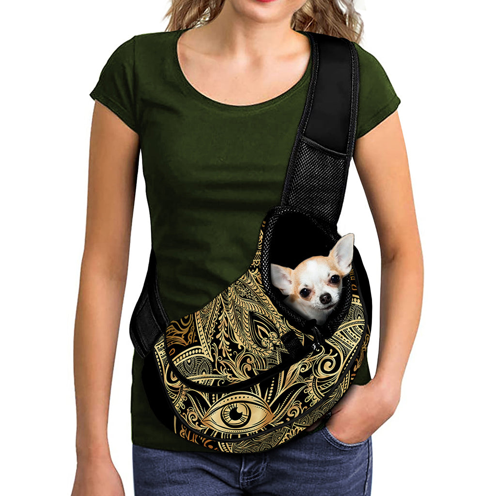 Gold Hamsa Hand Print Pet Sling Carrier