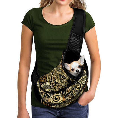Gold Hamsa Hand Print Pet Sling Carrier