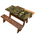 Gold Hamsa Hand Print Picnic Table Cover