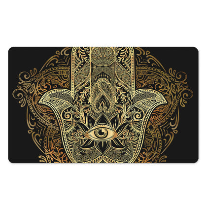 Gold Hamsa Hand Print Polyester Doormat
