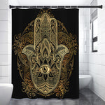 Gold Hamsa Hand Print Premium Shower Curtain