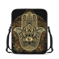 Gold Hamsa Hand Print Rectangular Crossbody Bag