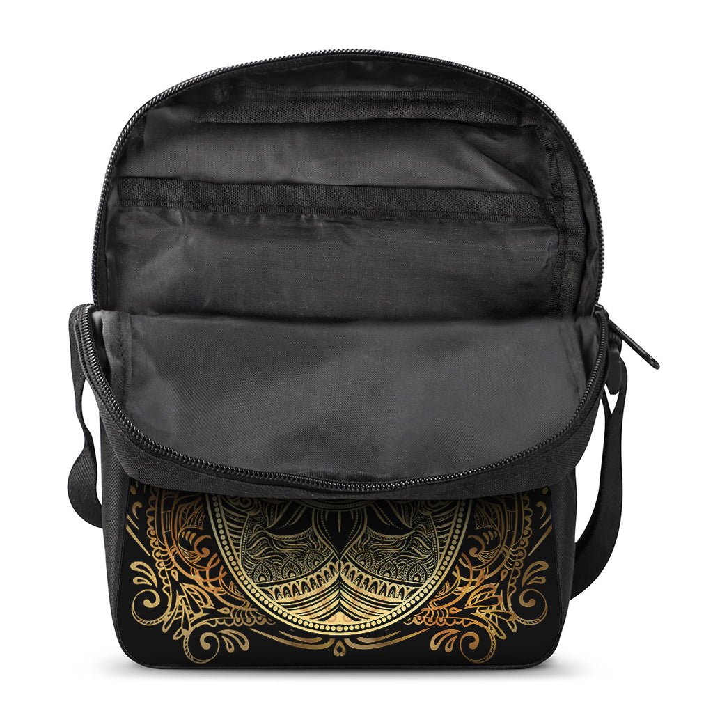 Gold Hamsa Hand Print Rectangular Crossbody Bag