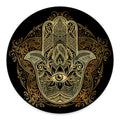 Gold Hamsa Hand Print Round Floor Mat