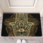 Gold Hamsa Hand Print Rubber Doormat