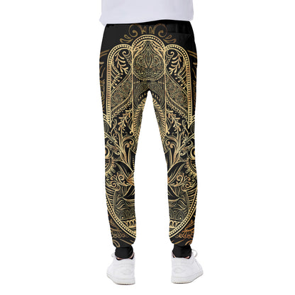 Gold Hamsa Hand Print Scuba Joggers