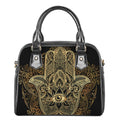 Gold Hamsa Hand Print Shoulder Handbag