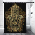 Gold Hamsa Hand Print Shower Curtain