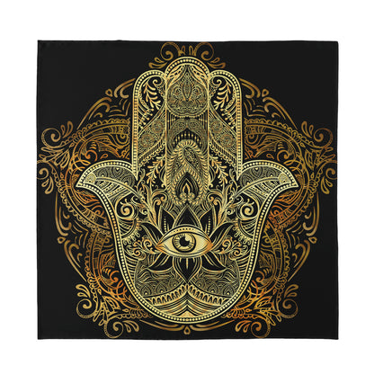 Gold Hamsa Hand Print Silk Bandana
