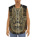 Gold Hamsa Hand Print Sleeveless Baseball Jersey