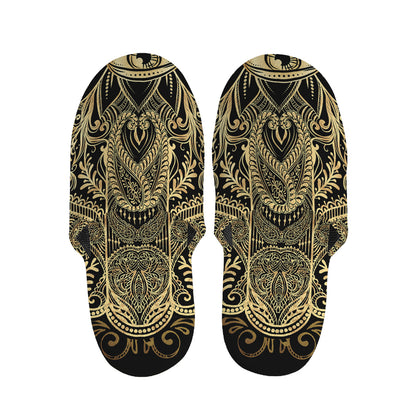 Gold Hamsa Hand Print Slippers