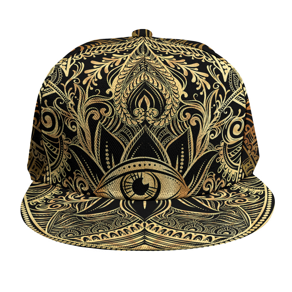 Gold Hamsa Hand Print Snapback Cap