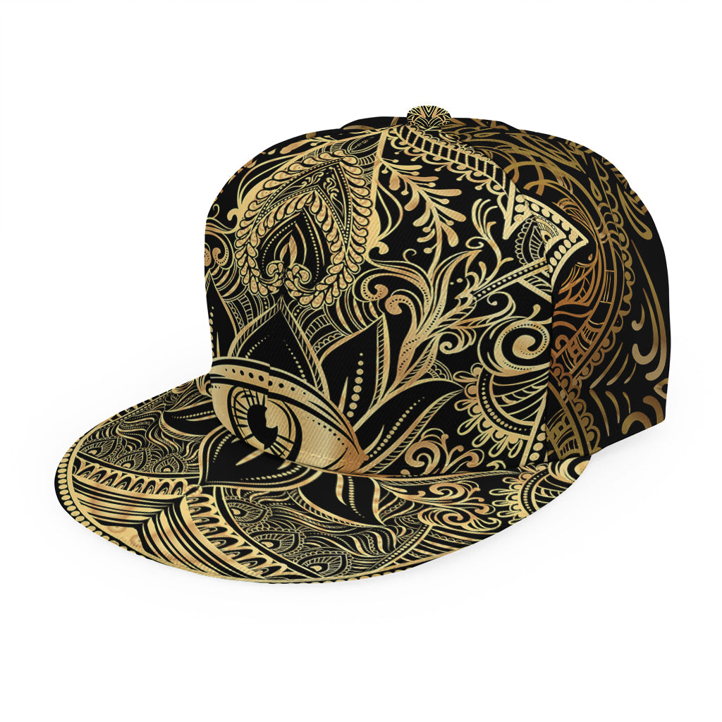 Gold Hamsa Hand Print Snapback Cap