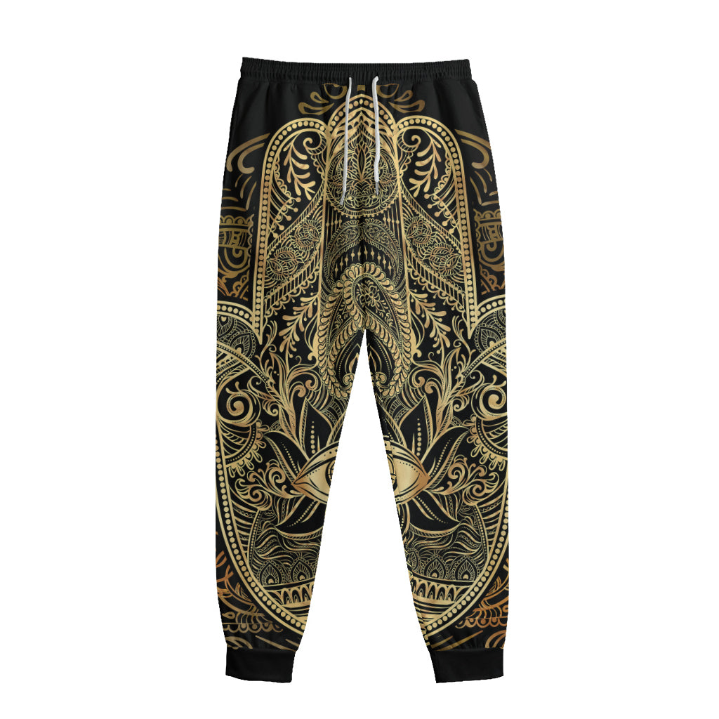 Gold Hamsa Hand Print Sweatpants