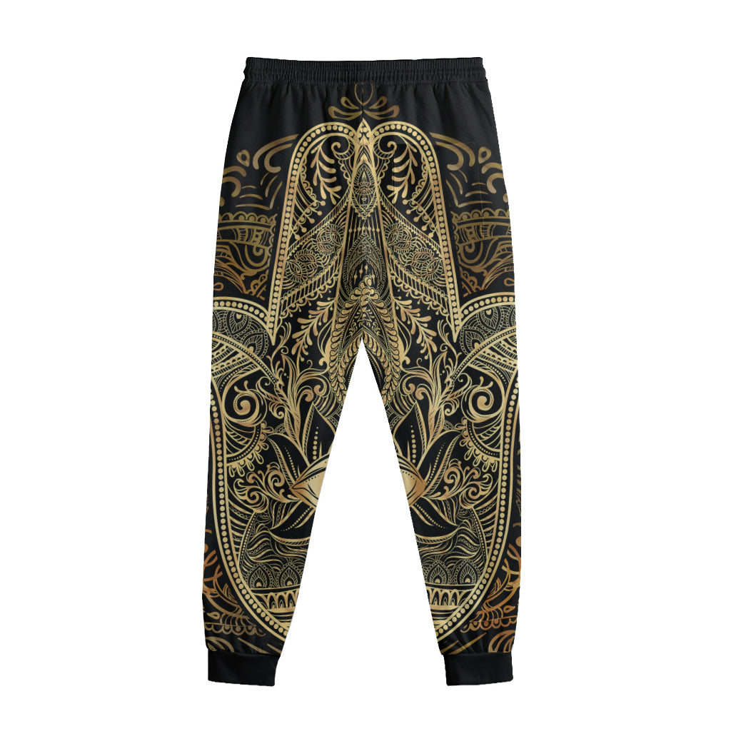 Gold Hamsa Hand Print Sweatpants