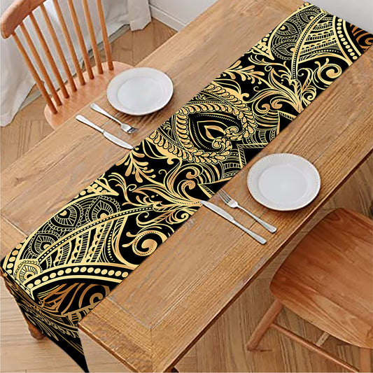Gold Hamsa Hand Print Table Runner