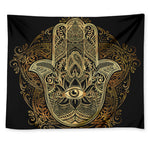 Gold Hamsa Hand Print Tapestry