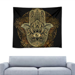 Gold Hamsa Hand Print Tapestry