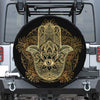 Gold Hamsa Hand Print Tire Cover