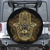 Gold Hamsa Hand Print Tire Cover With Camera Hole