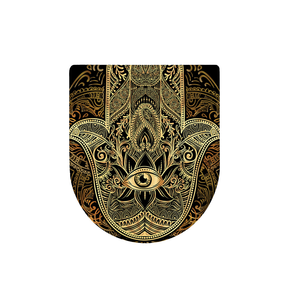 Gold Hamsa Hand Print Toilet Lid Cover