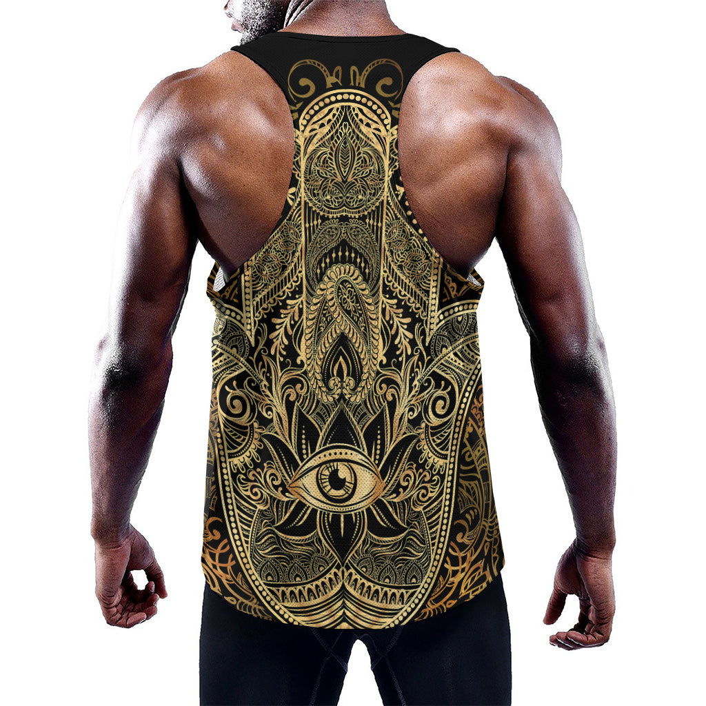 Gold Hamsa Hand Print Training Tank Top