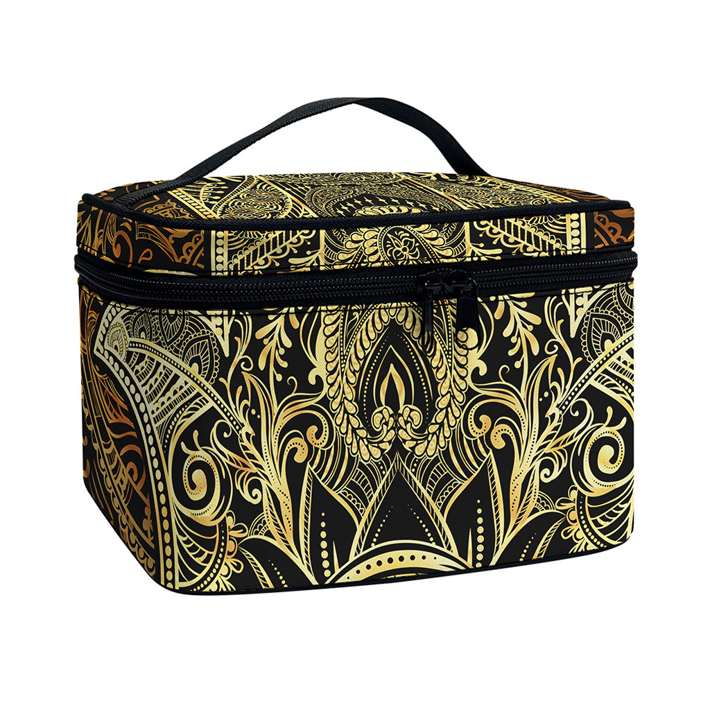Gold Hamsa Hand Print Travel Makeup Bag