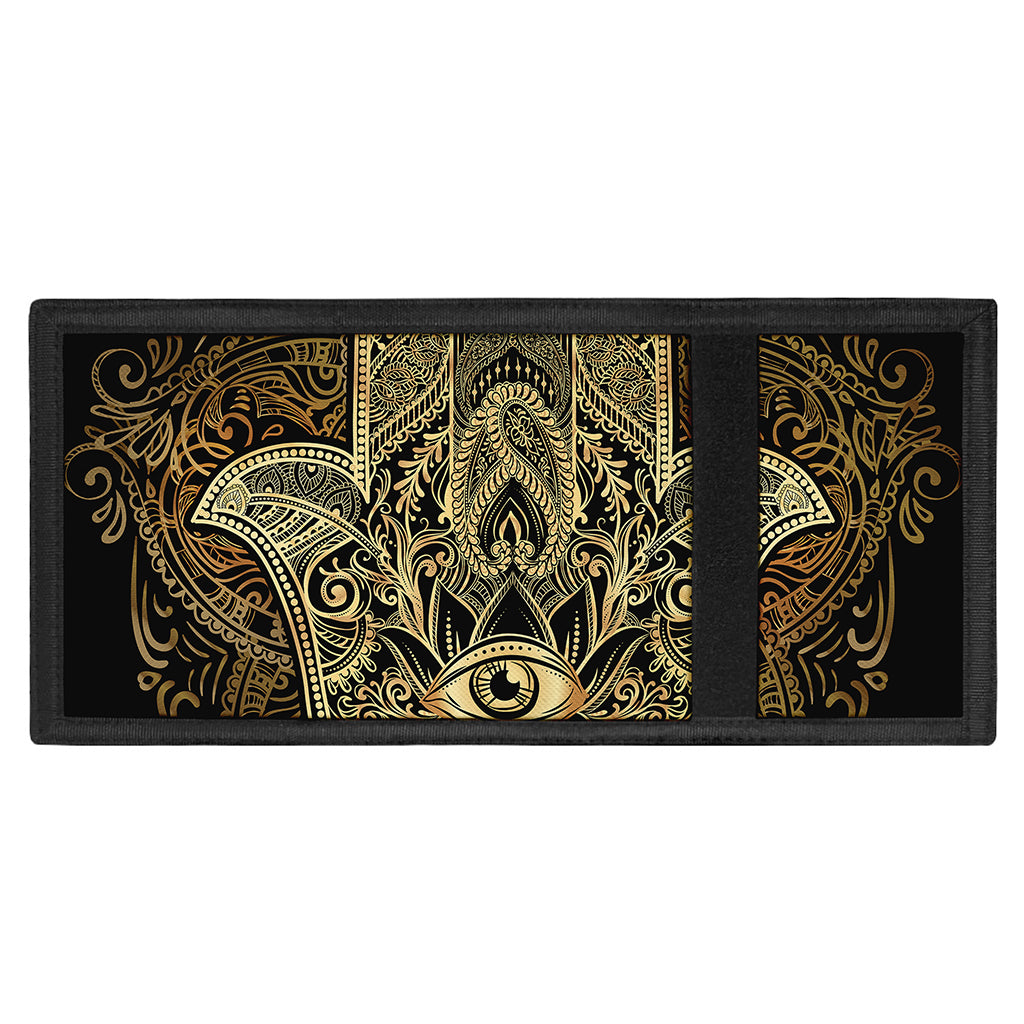 Gold Hamsa Hand Print Trifold Wallet