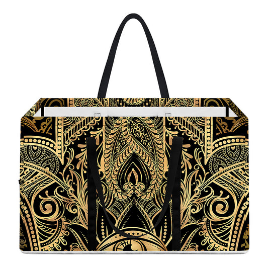 Gold Hamsa Hand Print Utility Tote Bag