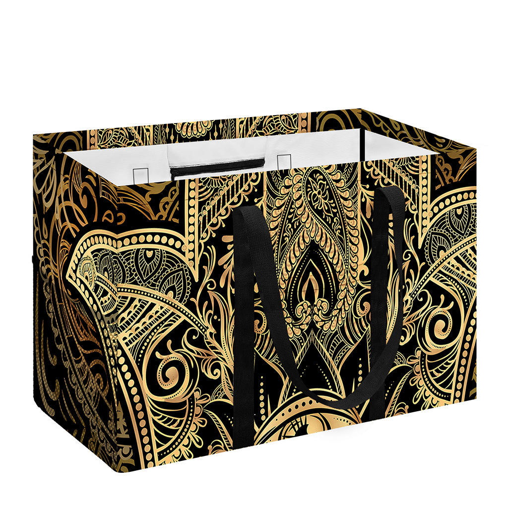 Gold Hamsa Hand Print Utility Tote Bag