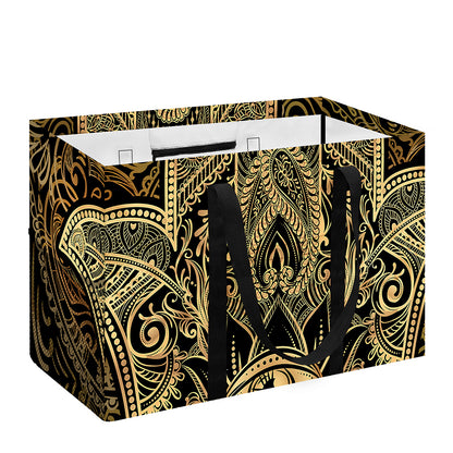 Gold Hamsa Hand Print Utility Tote Bag