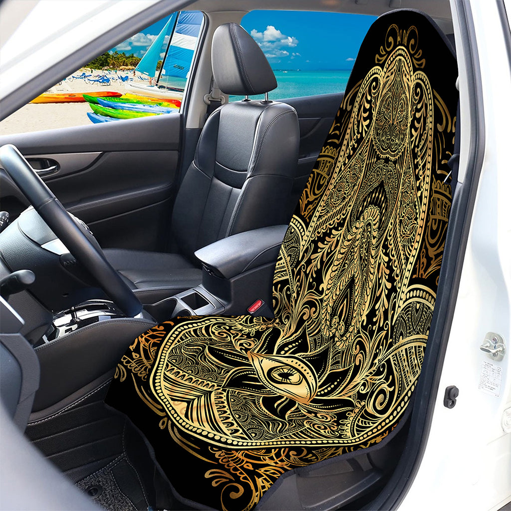 Gold Hamsa Hand Print Waterproof Car Seat Cover