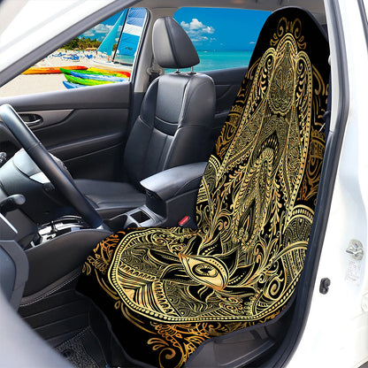 Gold Hamsa Hand Print Waterproof Car Seat Cover