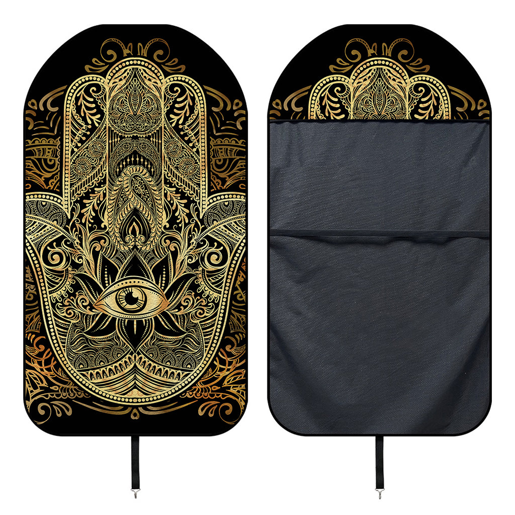 Gold Hamsa Hand Print Waterproof Car Seat Cover
