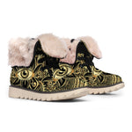 Gold Hamsa Hand Print Winter Boots