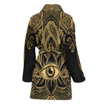 Gold Hamsa Hand Print Women's Bathrobe