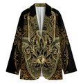 Gold Hamsa Hand Print Women's Cotton Blazer